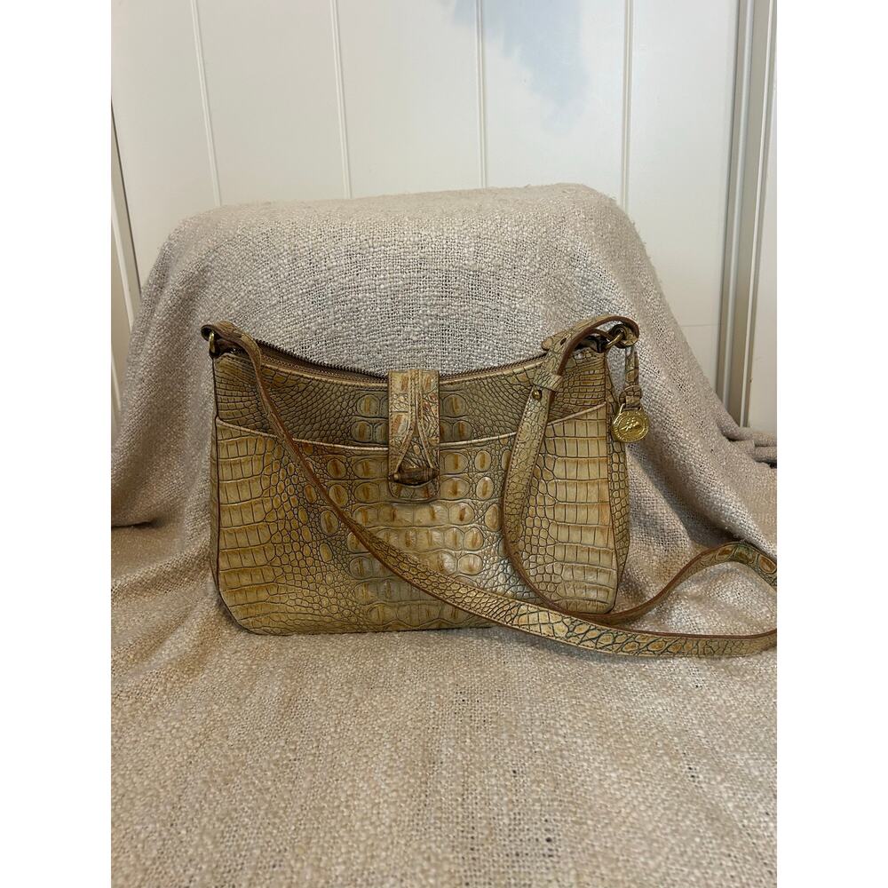 Vintage Brahmin Isabelle Croc-Embossed Leather Purse - Picture 5 of 9
